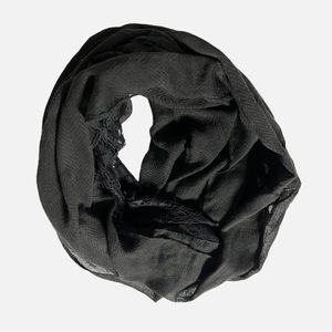 Mixit Black with Lace Scarf